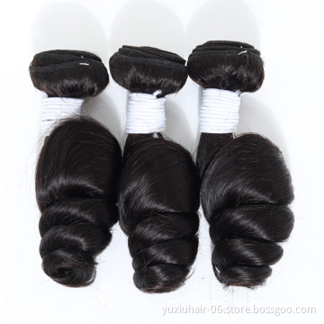 Brazilian Hair Loose Wave Bundles Natural color virgin brazilian cuticle aligned 100% Human Hair Bundles Remy Hair Extensions